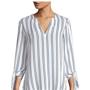 Michael Kors Striped Tie Blouse